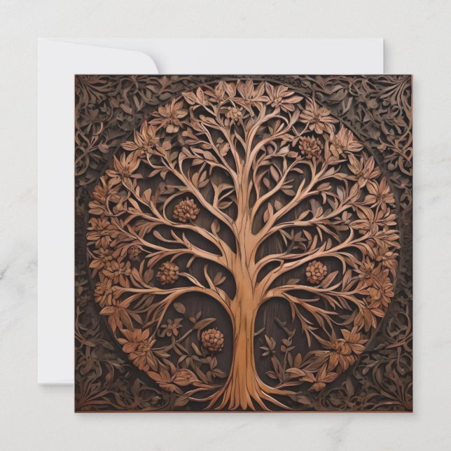 Australian Woodlands: 3D Warah Tree Wood Print, Save The Date (Front)