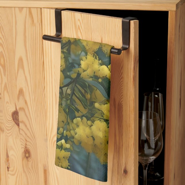 Australian Yellow Wattle Tree,  Tea Towel (Thirds Fold)