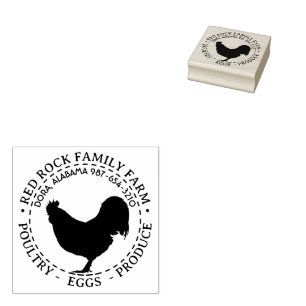 Australorp Chicken Rooster Poultry Eggs Business Rubber Stamp