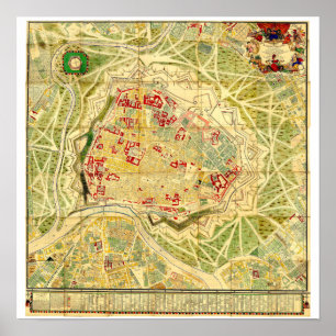 " Austria: 1710 Vienna - Steinhausen Stadtplan Poster