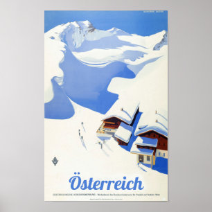 " Austria: 1940s/today winter holiday journey Po Poster