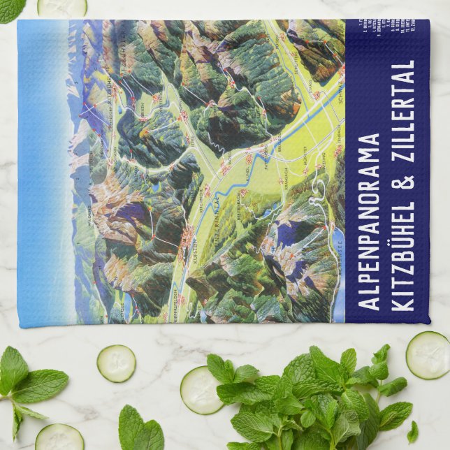 " Austria: 2021/today - Kitzbühel/Zillertal Ta Tea Towel (Folded)