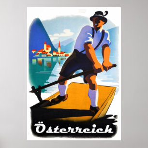 " Austria: 2021/today - Vintage Summer Travel  Poster