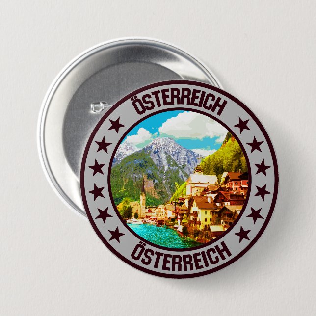 Austria                                            7.5 cm round badge (Front & Back)