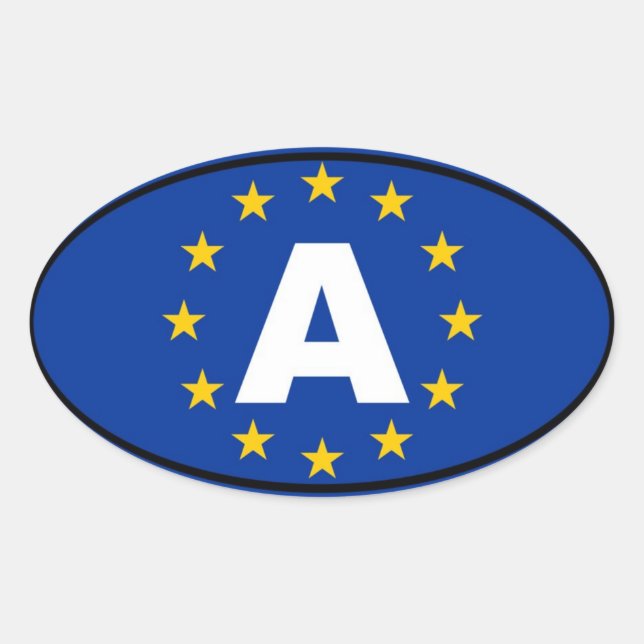 Austria - A - European Oval Sticker (Front)