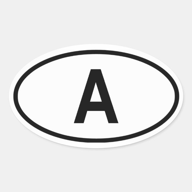 Austria "A" Oval Sticker (Front)