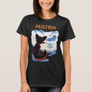 Austria Alpine Fox Snow Retro Travel T-Shirt