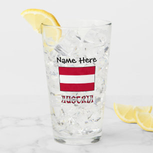 Austria and Austrian Flag Personalised  Glass