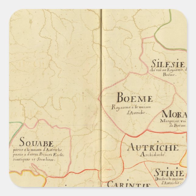 Austria and Czech Republic Square Sticker (Front)