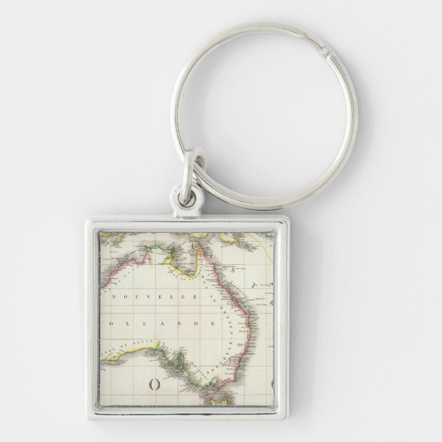 Austria and Indonesia Engraved Map Key Ring (Front)