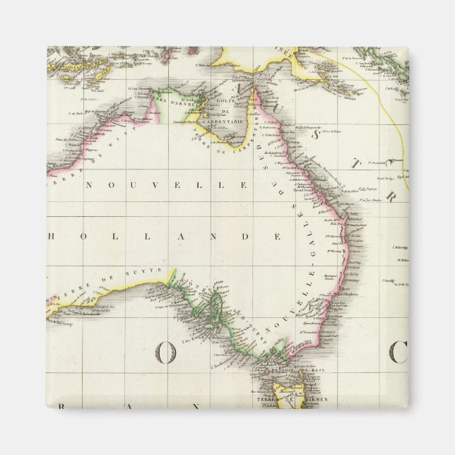 Austria and Indonesia Engraved Map Magnet (Front)