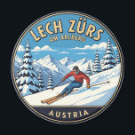 Austria Arlberg Skier Skiing Magnet<br><div class="desc">Arlberg, located near St. Anton am Arlberg, Tyrol, Austria, is one of the most famous ski regions in Europe, renowned for its extensive slopes, challenging off-piste terrain, and modern lift system. The area attracts skiers and snowboarders from around the world and also offers winter hiking, snowshoeing, and après-ski activities, making...</div>