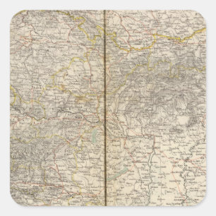 Austria Atlas Map Square Sticker