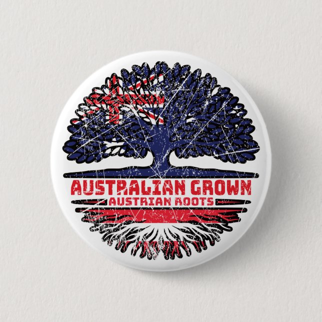 Austria Austrian Australian Australia Tree Roots 6 Cm Round Badge (Front)