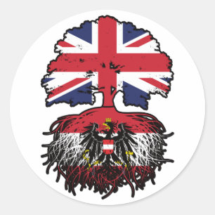 Austria Austrian British UK United Kingdom Britain Classic Round Sticker