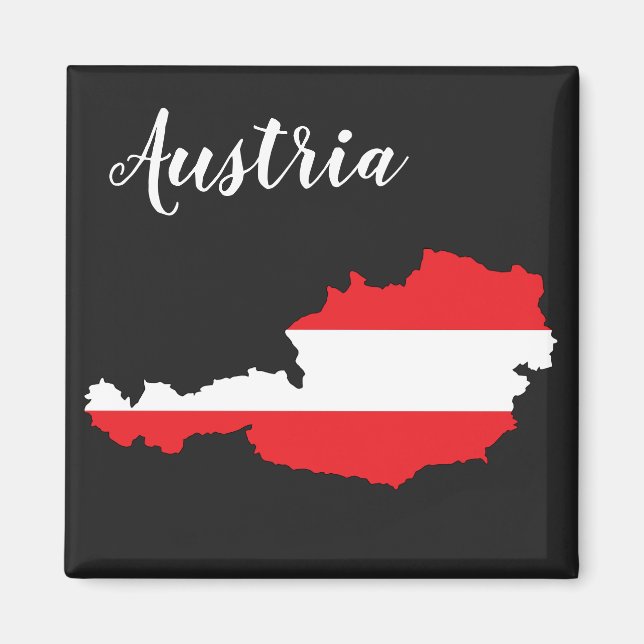 Austria Austrian Flag Map Magnet (Front)
