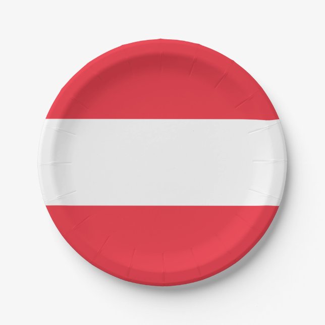 Austria (Austrian) Flag Paper Plate (Front)