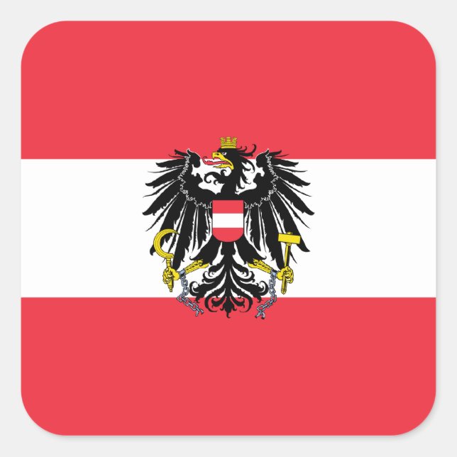 Austria/Austrian Flag Square Sticker (Front)