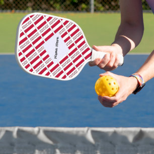 Austria Austrian Flag Tiled Black Personalisation  Pickleball Paddle