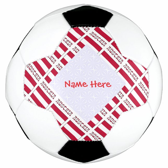 Austria Austrian Flag Tiled Red Personalised Football (Front)