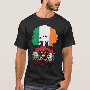 Austria Austrian Irish Ireland Tree Roots Flag T-Shirt