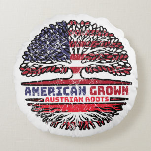 Austria Austrian US American USA United States Round Cushion