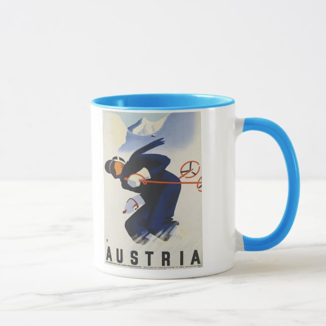 Austria - Austrian Vintage Travel Poster Mug (Right)