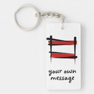 Austria Brush Flag Key Ring