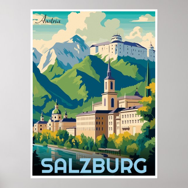 Austria capital salzburg skyline poster (Front)