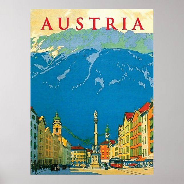 Austria, City Downtown Poster (Front)