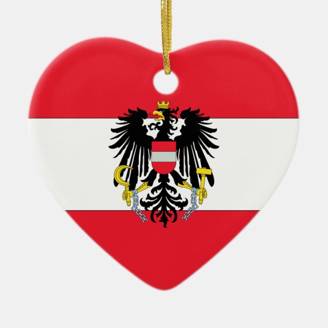 Austria Coat of Arms Ceramic Tree Decoration (Front)