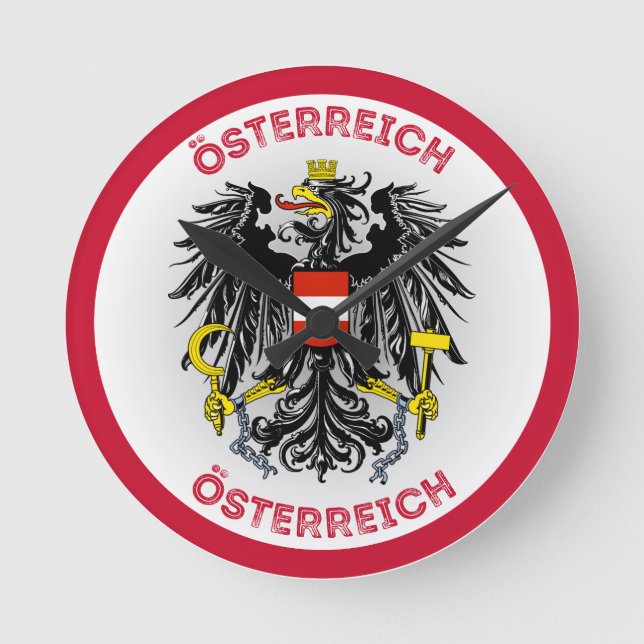 Austria Coat of Arms Circle Shape  Round Clock (Front)
