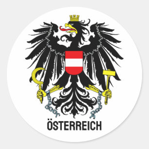 Austria coat of arms classic round sticker