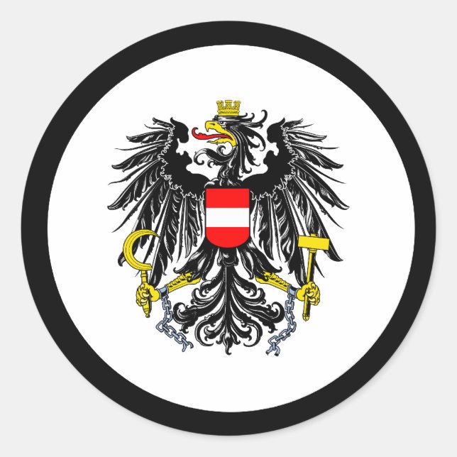 Austria Coat of Arms Classic Round Sticker (Front)