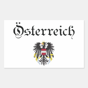 Austria + Coat of Arms Rectangular Sticker