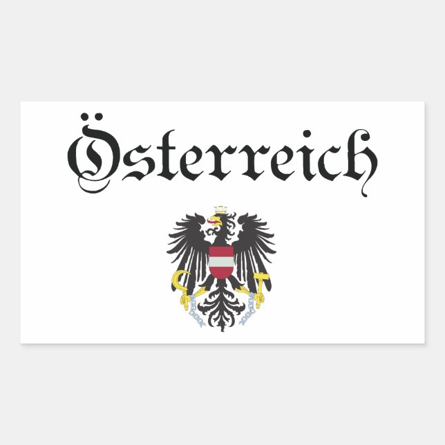 Austria + Coat of Arms Rectangular Sticker (Front)