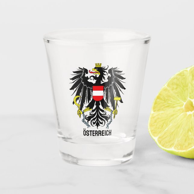 Austria coat of arms shot glass (Front)