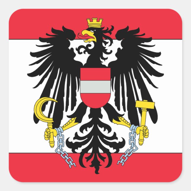 Austria Coat of Arms Square Sticker (Front)