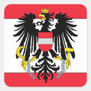 Austria Coat of Arms Square Sticker