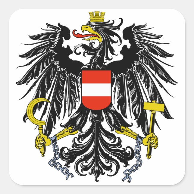 Austria Coat of Arms Square Sticker (Front)