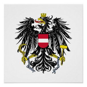 Austria country coat arms symbol emblem flag poster