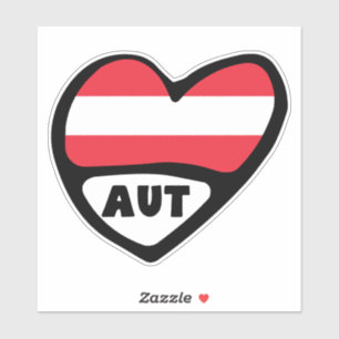 Austria Country Code Flag Heart AUT