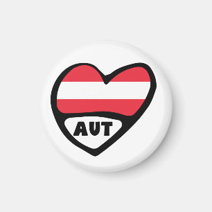 Austria Country Code Flag Heart AUT Magnet