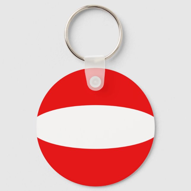 Austria Fisheye Flag Keychain (Front)