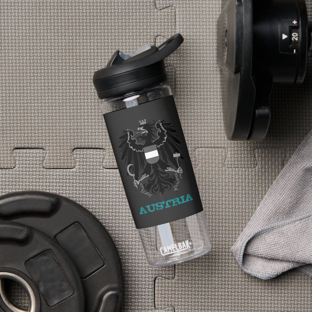 Austria Fitness & Austrian coat of arms / flag Water Bottle (Gym)