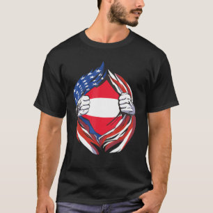 Austria Flag American Proud Of My Austrian Heritag T-Shirt