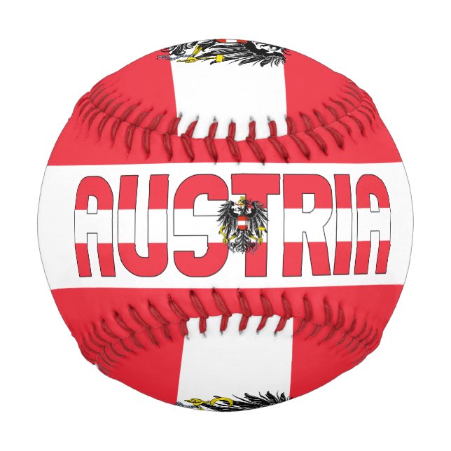 Austria Flag and Coat of Arms Patriotic Baseball (Front)
