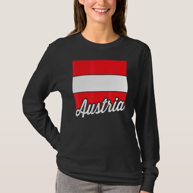 Austria Flag Austrian Flag For Austria T-Shirt (Front)