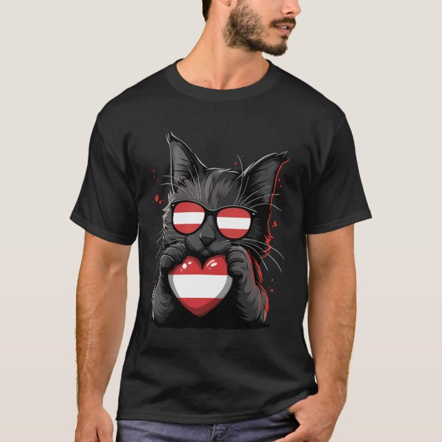 Austria Flag Austrian Roots T-Shirt (Front)