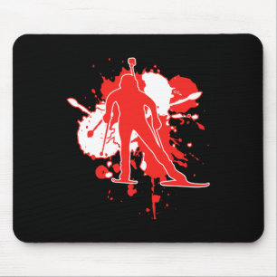 Austria Flag Biathlonist - Austrian Biathlon Mouse Mat